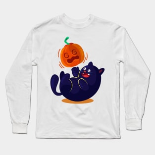 Lovely Halloween black cat unisex Long Sleeve T-Shirt